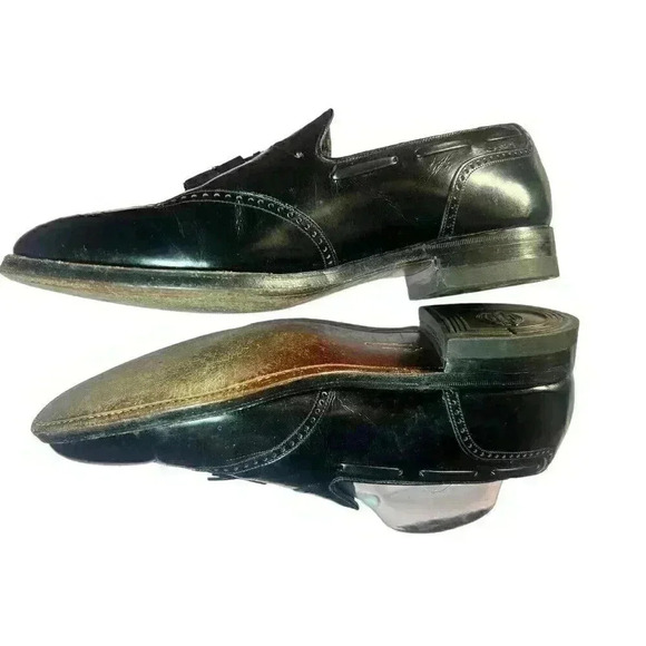Vintage Florsheim Mens Oxford 9 The Royal Imperial Black Wing Tip Dress Shoes main image 4
